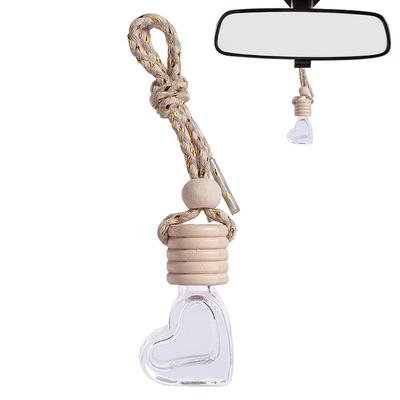 Leere Auto-Diffusorflaschen 6ml Auto-Lufterfrischer Herzförmige Flasche Parfüm Duft Leere Glas Autodekorationen Zubehör