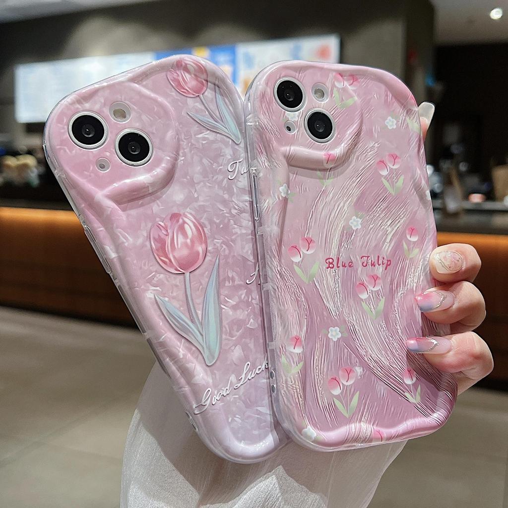 Tulip Flowers Silicone Case for Xiaomi Redmi Note 14 13 Samsung A56 A26 Oppo A3 A5 Pro Tecno Spark 30C Funda Cartoon Lucky Dog Cover Soft TPU Bumper