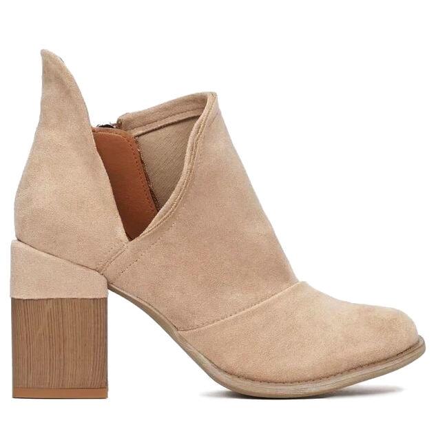 Ariko Brown Ankle Boots with Cutout Heel 39