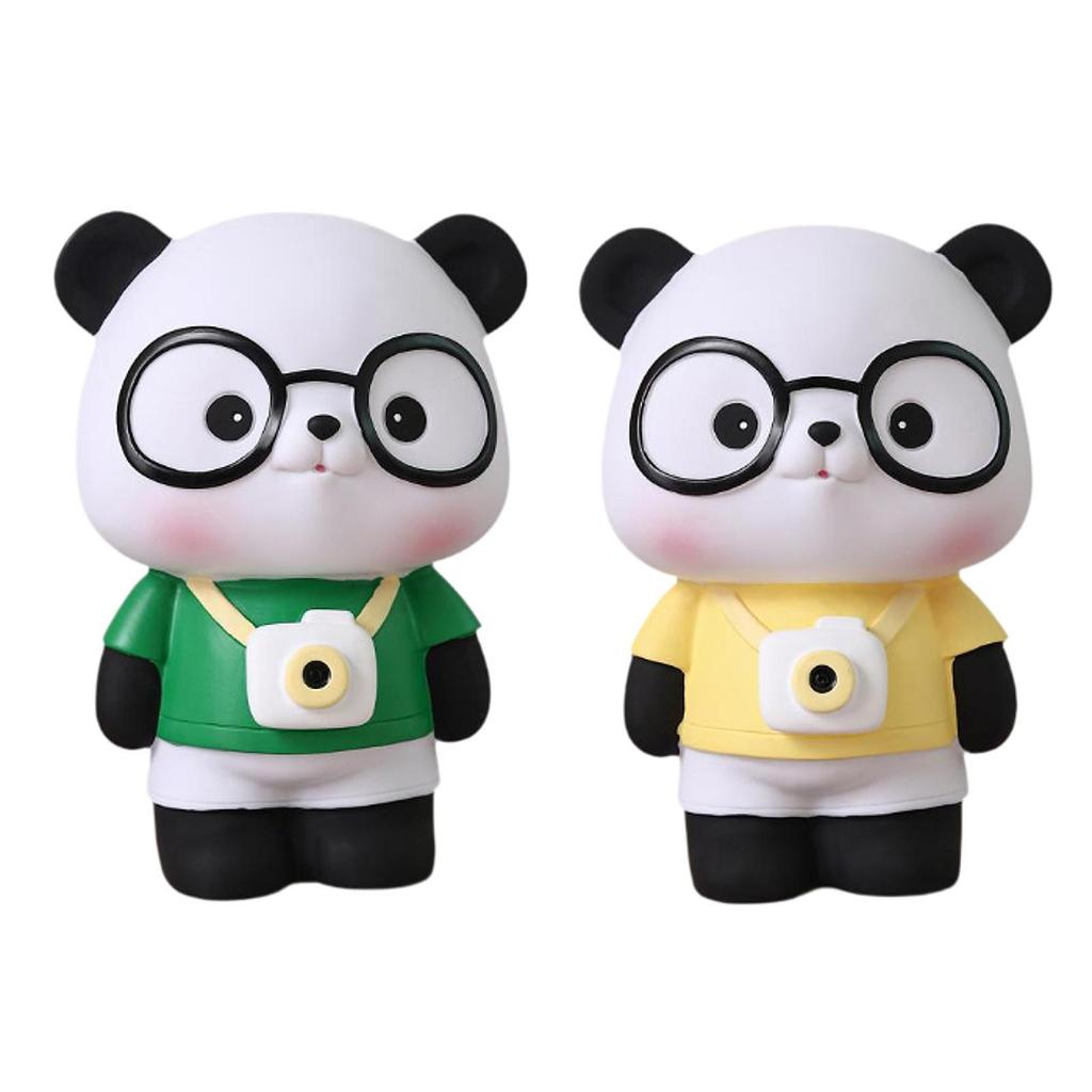 Panda Sculpture Valentine's Day Ornament Cartoon Cute Piggy Bank for Bedroom
