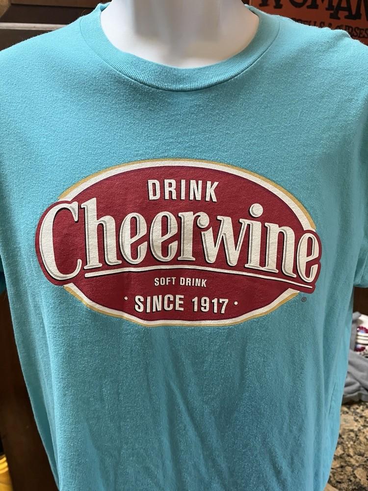 Vintage Cheerwine Shirt Men Blue Tee USA Drink Soda Medium Soft Drink Unisex T-Shirt XXL