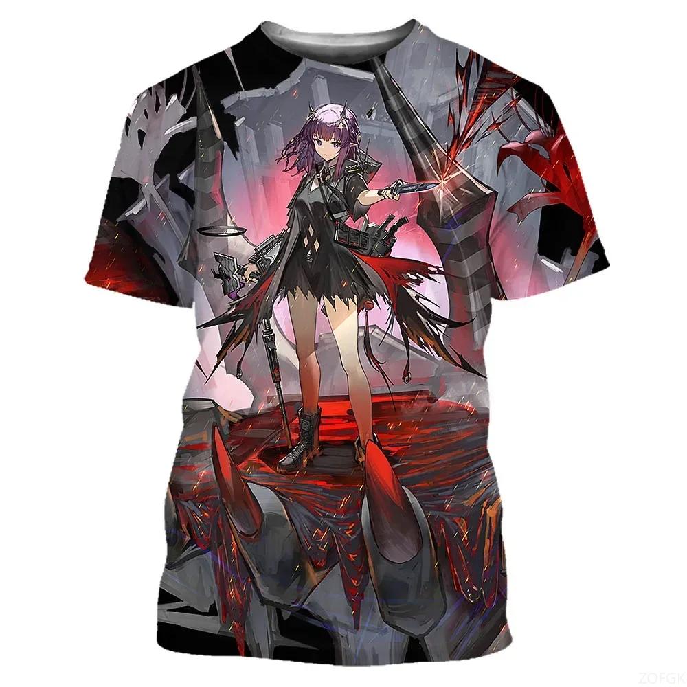 Men and Women Anime Games Girls 3D Printed Street Fashion T-shirt Short Sleeved Casual T-shirt Top Man Clothing