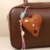 Vintage Heartshaped Leather Bag Charm For Autumn Winter Fashion Accessory Decor