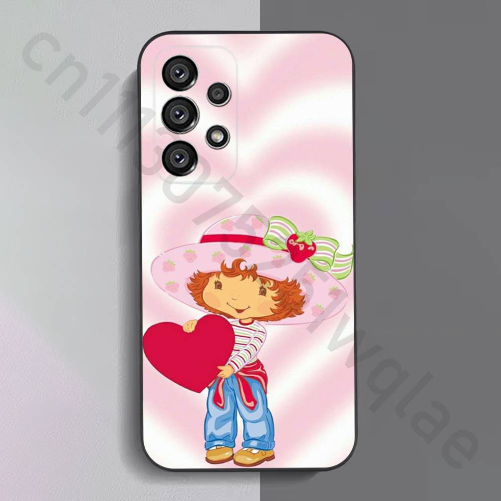 Strawberry Shortcakes Phone Case For Samsung S9,S10,S20,S10,S21,S25,S24,S23,Ultra,FE,Plus,Lite,Soft Silicone Black Cover