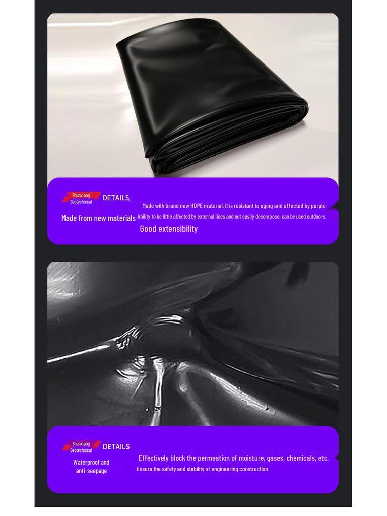 Waterproof HDPE Fish Pond Liner, 0.5mm Black Foldable Liner for Fish Farming.