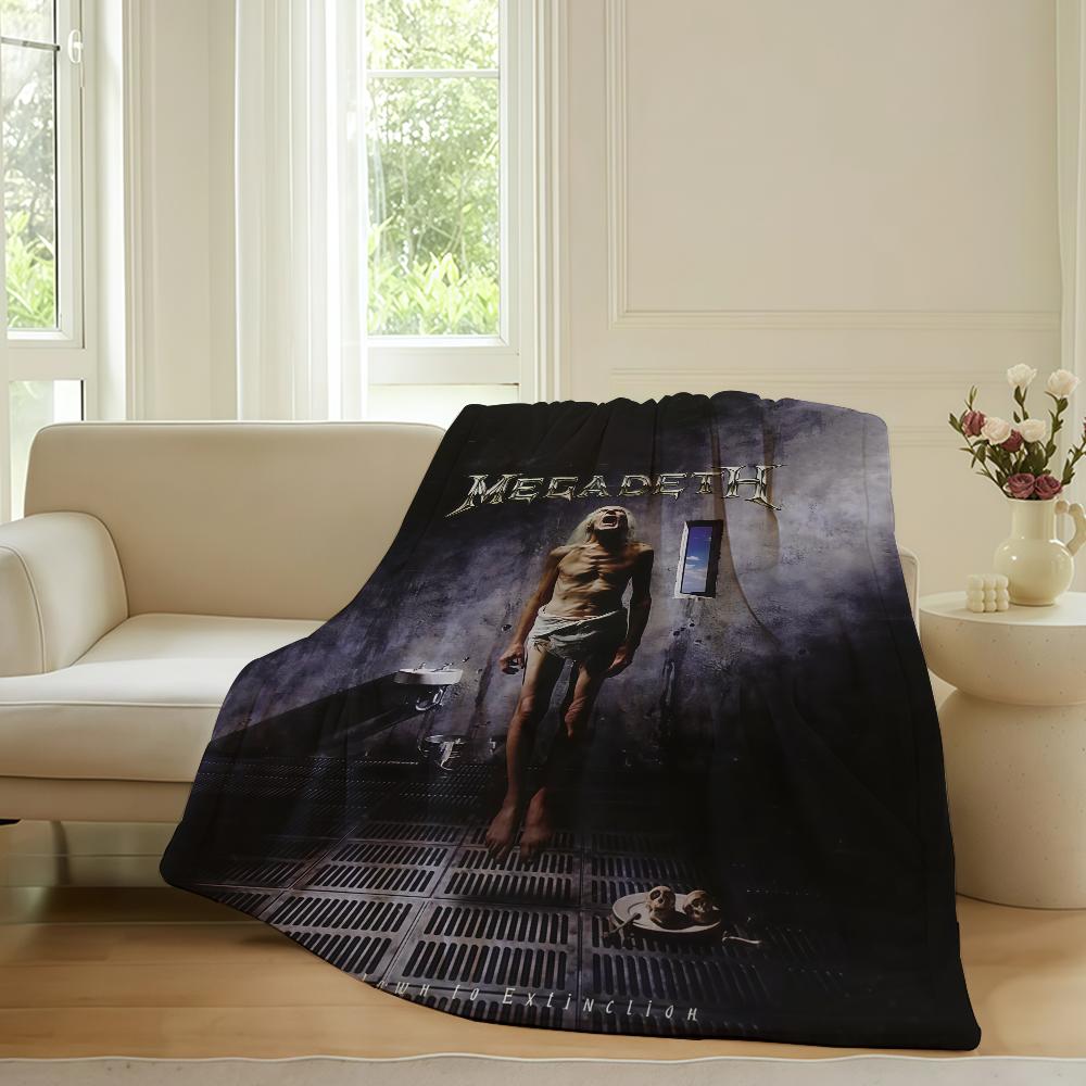 Rock band M Megadeth Blanket For Sofa Office Bed Plane Travel Sleep Read Relax Camping Soft And Warm