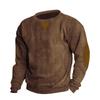 Men's Round-Neck Casual Stand-Up Collar Corduroy Long-Sleeved Sweatshirt for Spring and Autumn