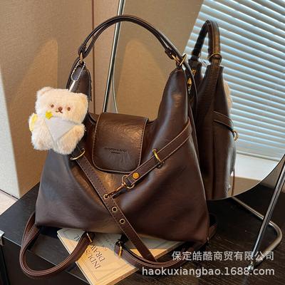 Retro-Tragetasche Damen große Kapazität 2025 neue Herbst- und Winter-Freizeit-Schulter-Umhängetasche Multifunktionaler Rucksack Rucksack