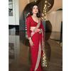 Sari premium en faux georgette – Élégance glamour avec travail de miroir