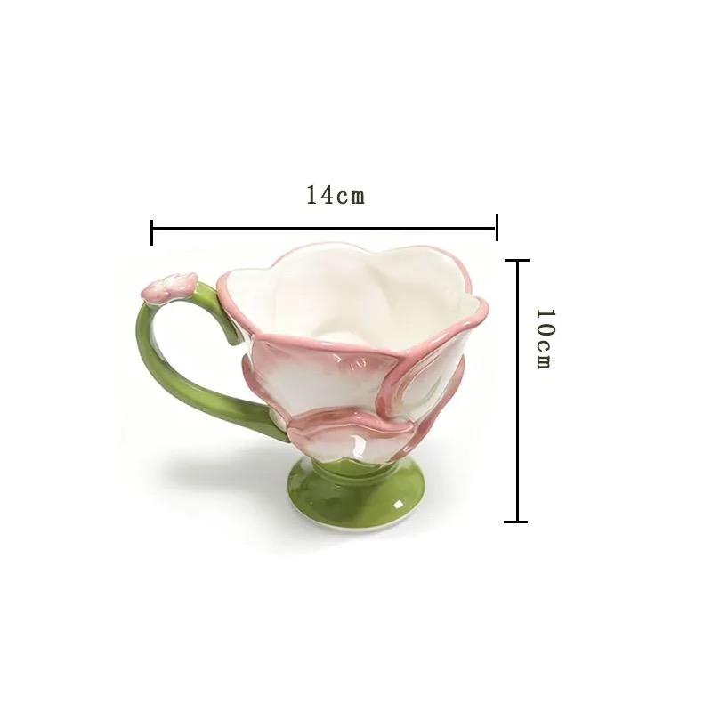 Aesthetic Lotus Ceramic Coffee Mug, Breakfast, Oatmeal & Milk Cup Cup