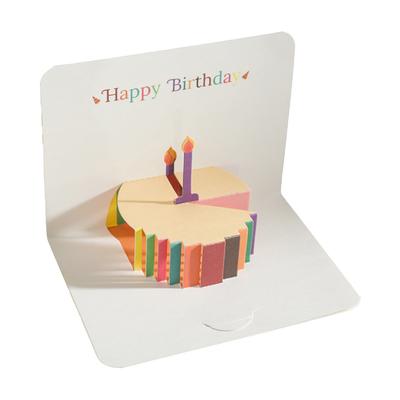 Tarjeta de feliz cumpleaños en 3D con forma de pastel y flores, con sobre, divertida tarjeta de cumpleaños para mujeres, hombres, niños, amigos, tarjetas de felicitación, regalo para fiesta.