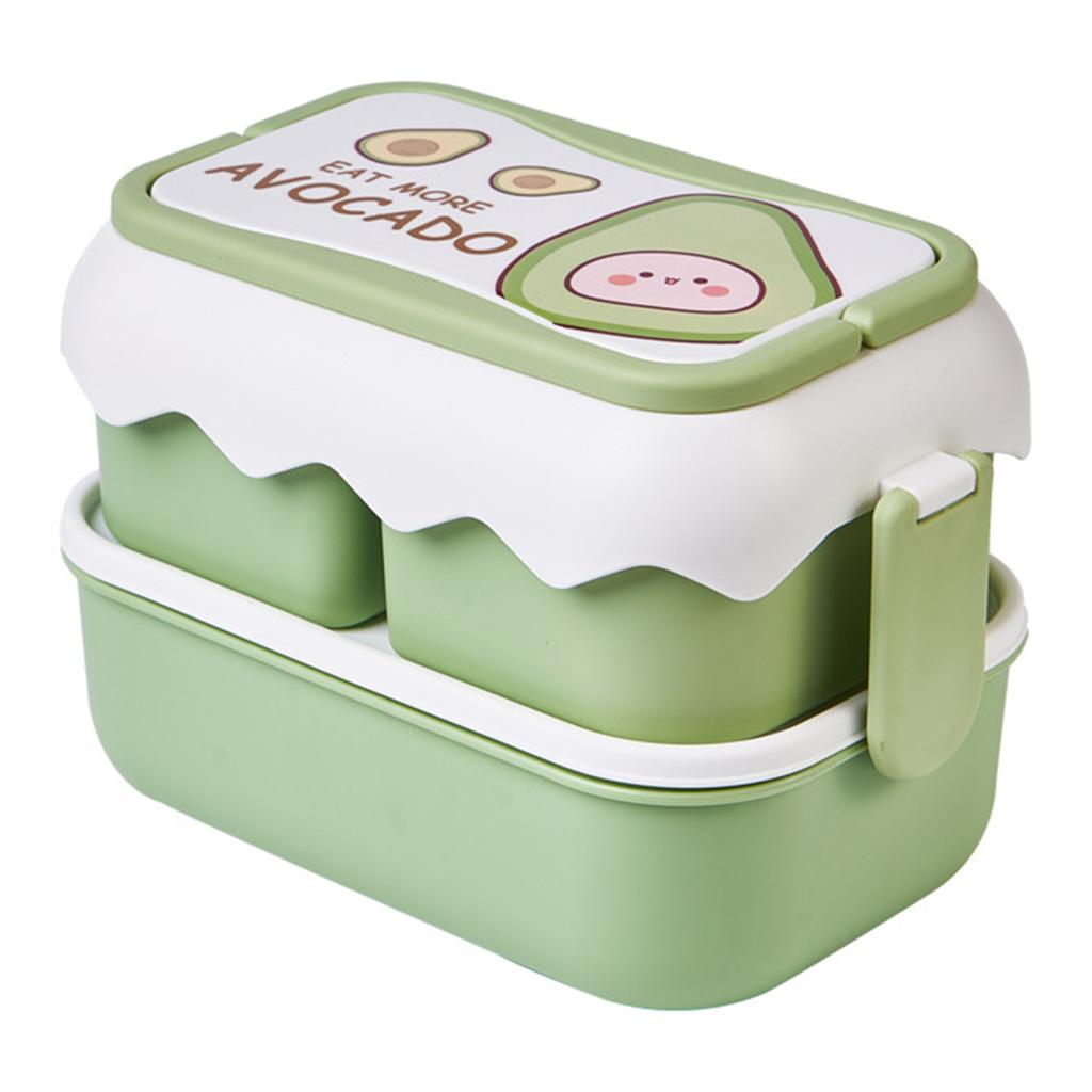 With Cutlery Lunch Storage Box Large Capacity Creative Cartoon Student Office Worker Bento Case