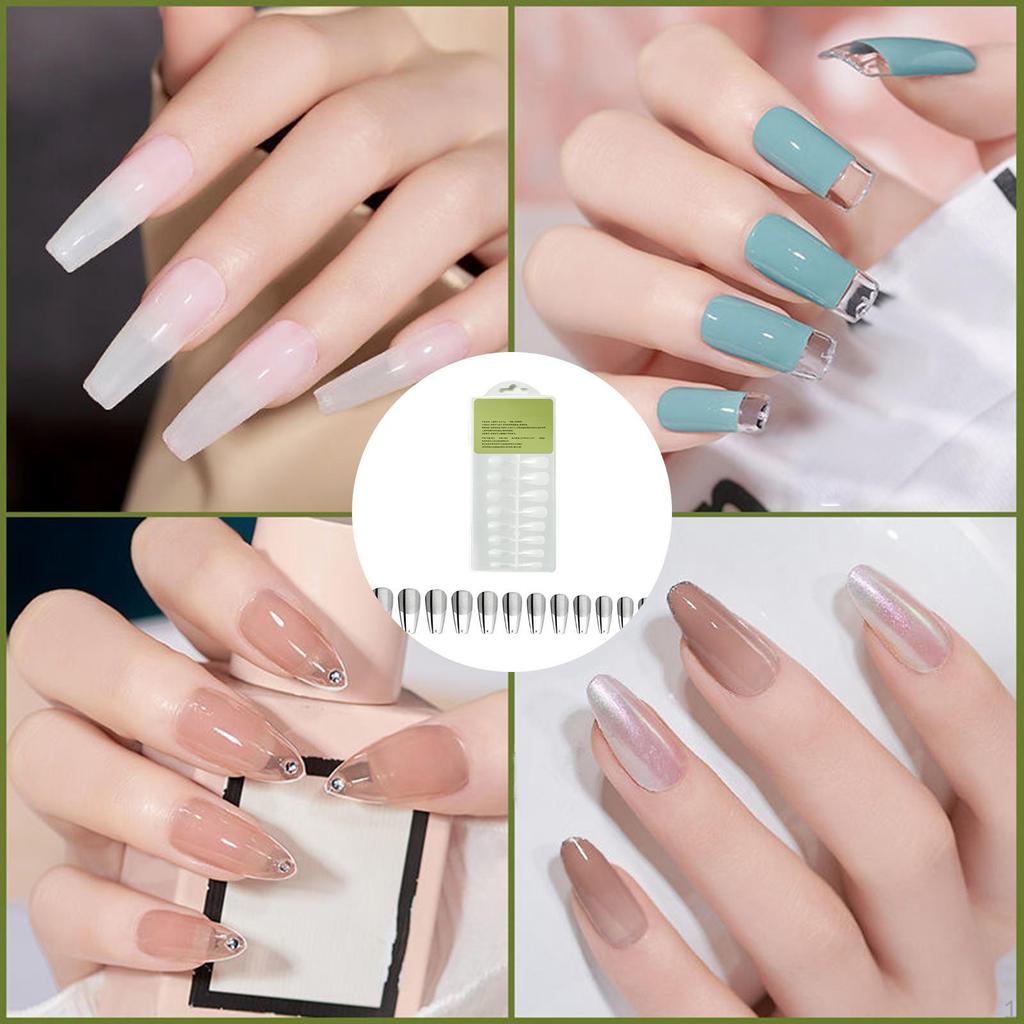 240 Pieces Fake Nails Tips Artificial Manicure with Box Soft Women Girls Elegant Clear Press On