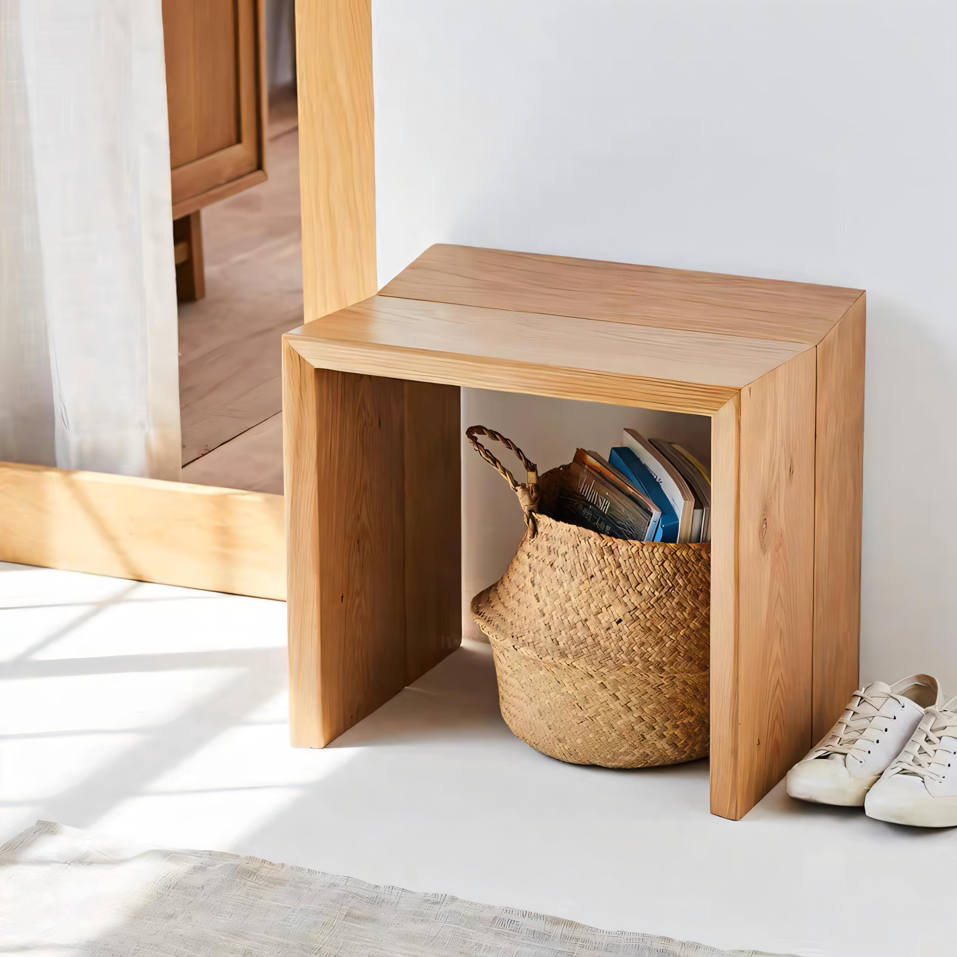 

Деревянные пуфики Скандинавские переносные табуреты Многофункциональные для прихожей Винтажный интерьер Мини-пуфик Сиденье Мебель для гостиной