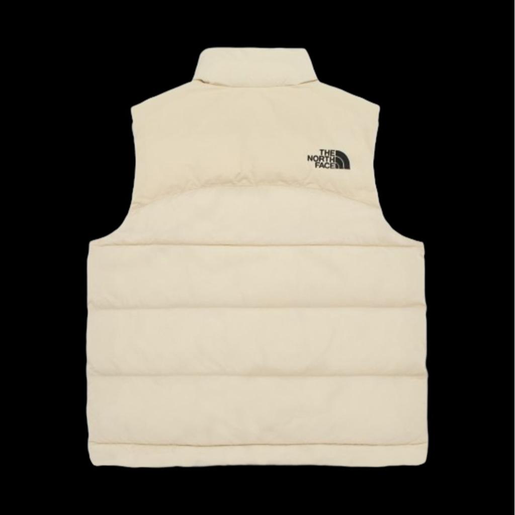 The North Face Puffy Ex On Ball Stand Collar Zipper Comfortable Vest Men Vest Cream NV3NQ54B