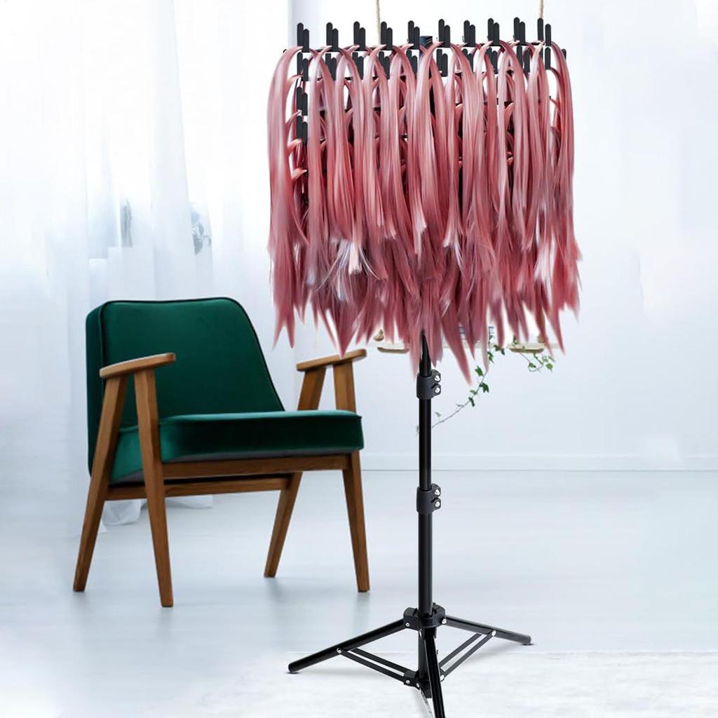 Hair Braiding Rack 2 Sided Hair Racks for Braiders Standing Height Adjustable Braid Rack hair extension holder for Salon Home