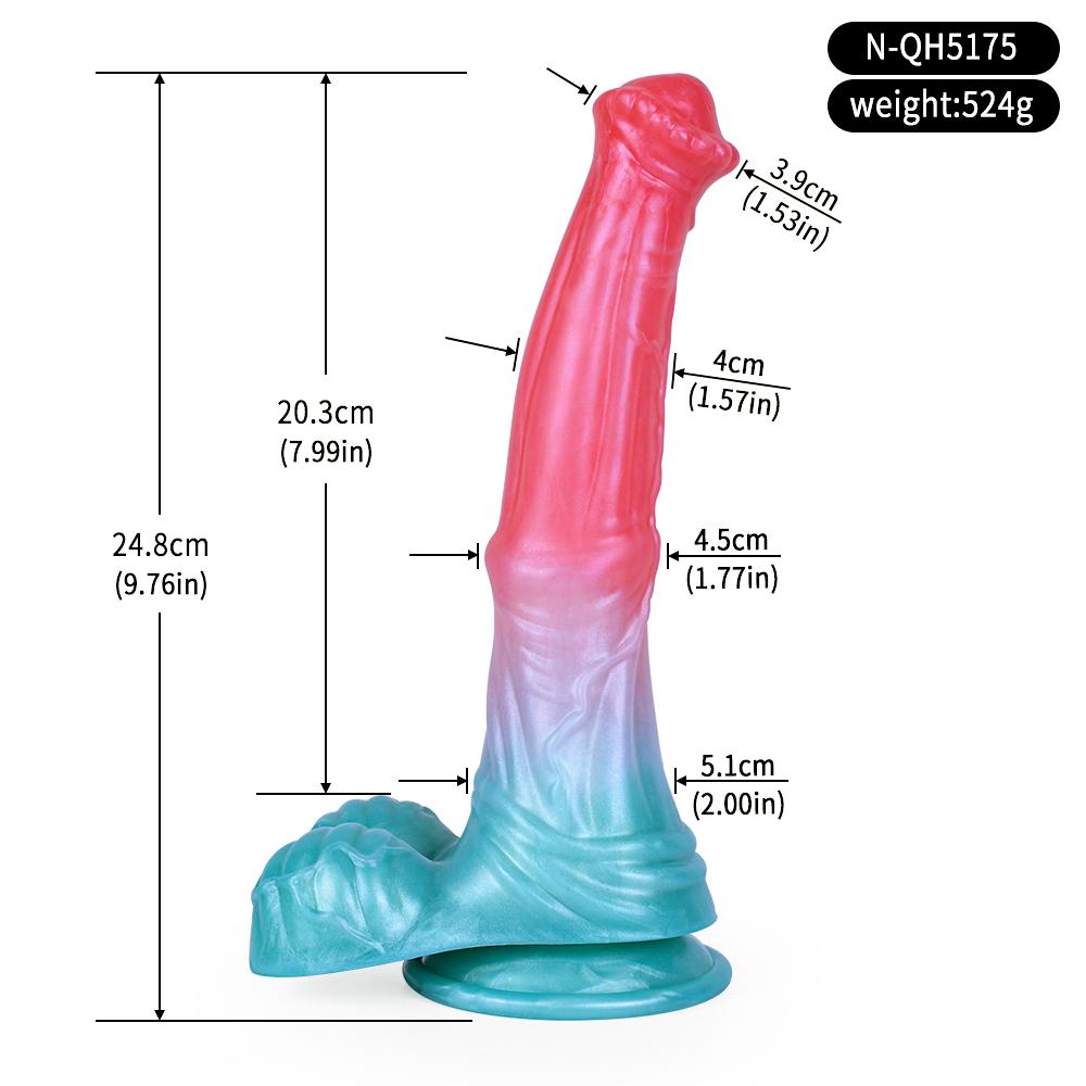 FAAK Fantasy Large Horse Dildo Sucker Silicone Multi Color Penis With Testis Sucker Female Masturbator Anal Plug For Women Men