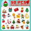 50pcs Holiday Christmas Theme Sticker for Phone Laptop Car Kids Xmas Waterproof Sticker