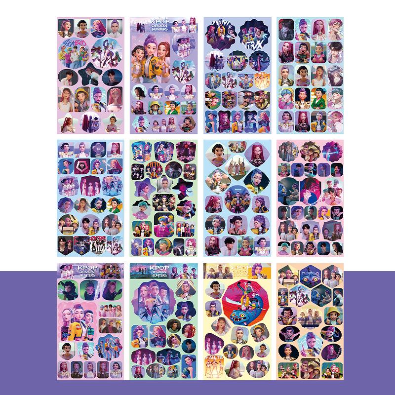 

Latest 12/36pcs styleKpop Devil Hunter Boys DIY Self Adhesive Stickers designed for Children Xmas Children Gifts Creative Enjoyable Game -A1423