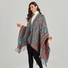Autumn and winter scarf women's retro shawl scarf split cape travel outside with thermal cape