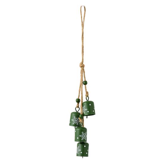 Christmas Bells Hanging Cow Bells with Snowflake Design Window Jingle Bells for Christmas Tree Decoration Winter Festive Party