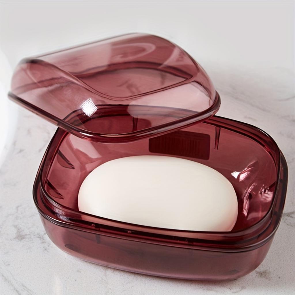 1pc Portable Travel Soap Boxes Fashion Outdoor Soap Dish With Cover Sealed Drainage Soap Holder Business Trip Bathro