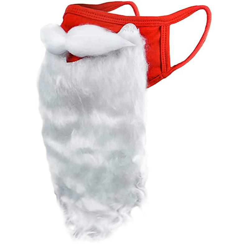 Creative Christmas Beard Mask Red Pure Cotton Santa Claus Beard Mask Holiday Funny White Beard Mask Christmas Cosplay Supplies