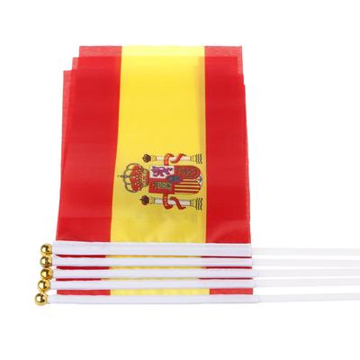 5Pcs Spanish Hand Waving Flags Spain for Crest Banners Sports Opening Outdoor De
