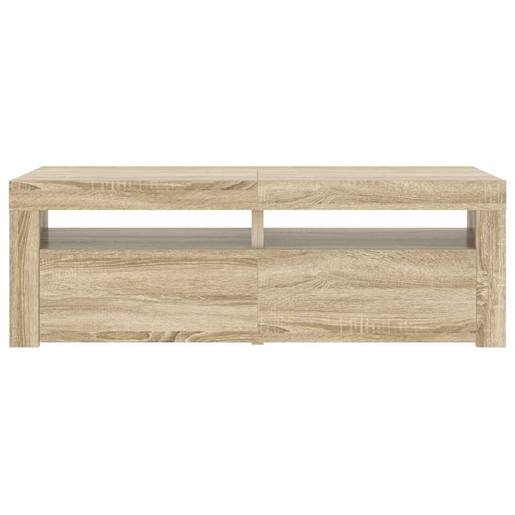 TV Cabinet with LED Lights Sonoma Oak 120 x 35 x 40 cm