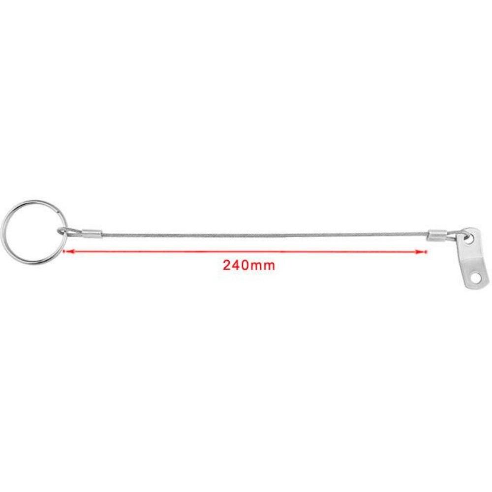 2 Pcs Stainless Steel 304 Lanyard Cable Safety Tether Wire For Loss Prevention 1 Loop With Quick Release Ring & Rubber Coating