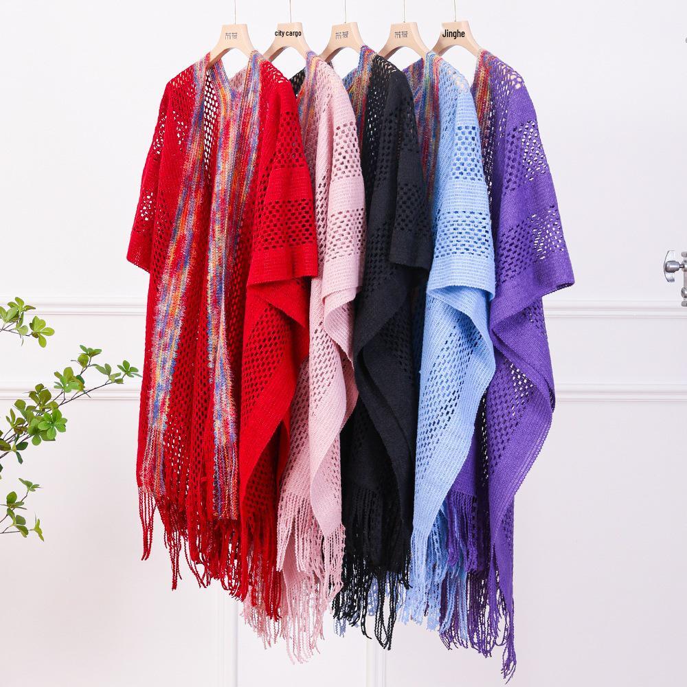2025 Spring Slimming Knit Tassel Cardigan Shawl - Versatile, Stylish, Age-Reducing, Travel Photography-Ready