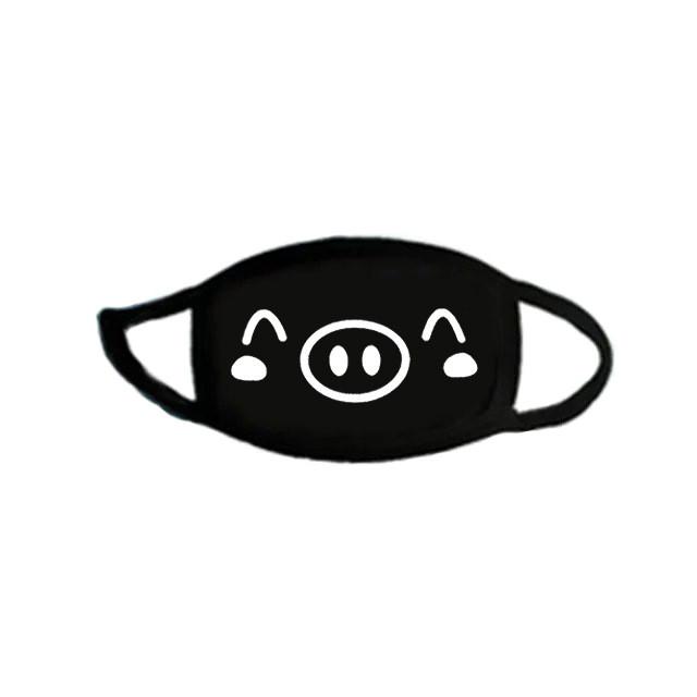 Custom Logo Black Protective Mask With Cartoon Design For Summer And Winter Wear