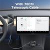 YESIDO Y71 125W Fast Charging USB A + Type C Car Charger with Retractable Cable and iP Adapter