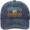 Baseball Cap,Easily Distracted by Woodpecker Funny Woodpecker Lover Jokes Dad Hat Gifts for Men Women