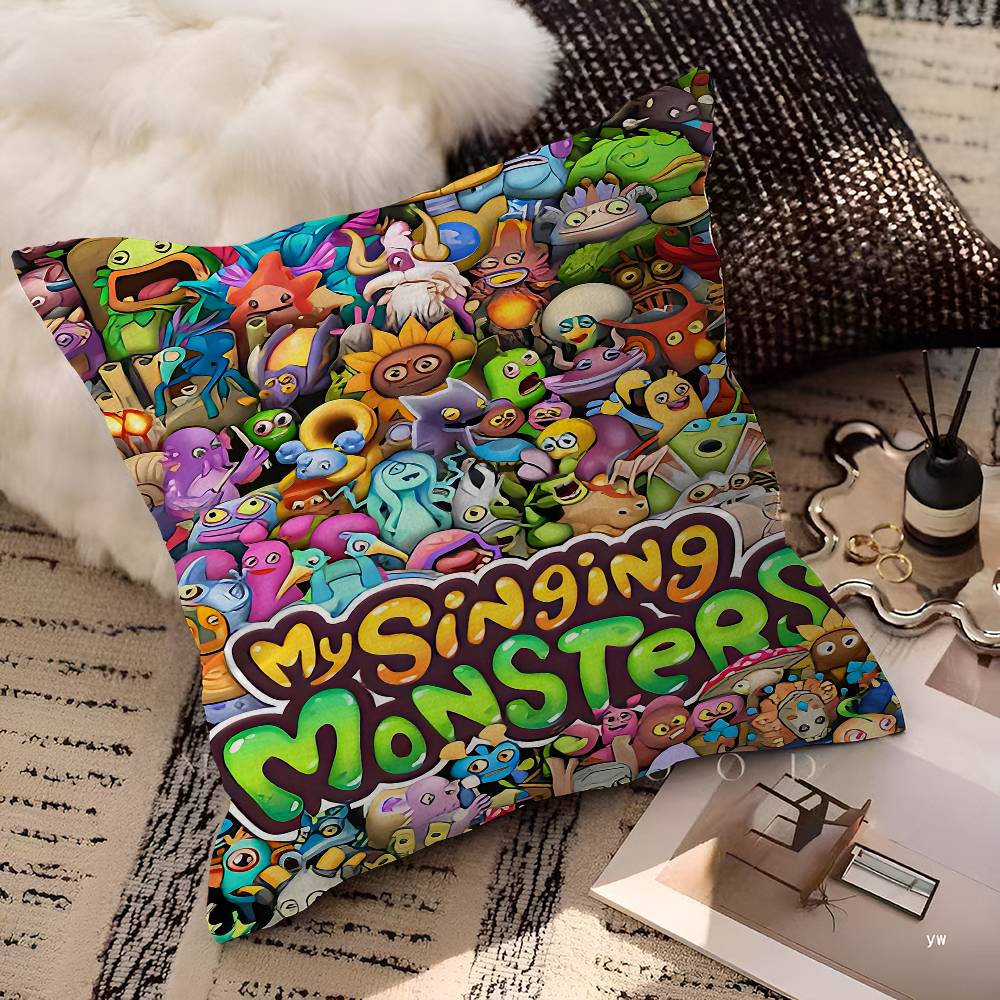 Game My Singing Monsters Office Cushion Pillowcase Car Cushion Cover45X45CM Lumbar Pillowcase Sofa Pillowcover