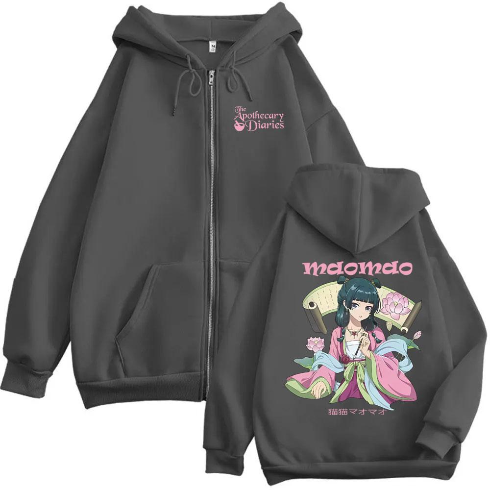 Anime The Apothecary Diaries Maomao Merch Felpa con Zip Uomo Donna Giacca con Zip Oversize Felpa Vintage Maschile
