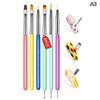 6Pcs Candy Color Nail Art Brushes Painting Nail Design Pen Detail Brush Phototherapy Gel Pen Drawing Tool Manicure Pen