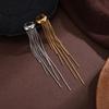 Golded C Shape Ear Cuff Stainless Steel Tassel Earrings Retro Gold Jewelry  Travel