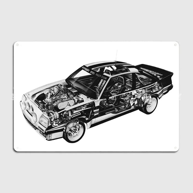 

1984 Opel Manta 400 B Классический автомобиль Vaux.hall и Op.el Performance Cars Металлическая Кухня Дизайн Настенная Фреска Жестяная Табличка Постер 20x30cm