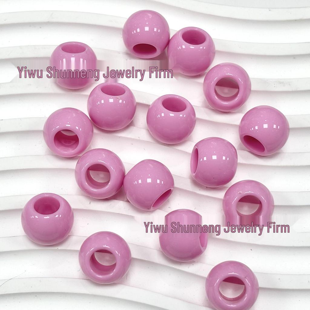 Acrylic Macaron Large Hole Round Beads for DIY Children's Bracelets and Jewelry Making
