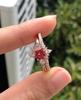 San Jie Ruby Zircon Rose Gold Gemstone Engagement Ring