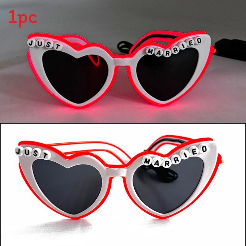 Led Heart Shaped Sunglasses For Women Men Party Fashion Decoratives Midnight Pink Frame