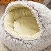 cat and dog Beds, Soft Plush Round Bedding Sleeping Pet Calming Nest Bed Cuddler for Kitten