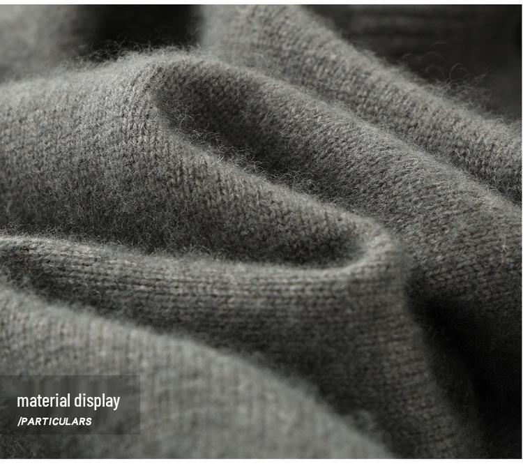 Men's Autumn Thickened Cashmere Round Neck Sweater - Light Business Style