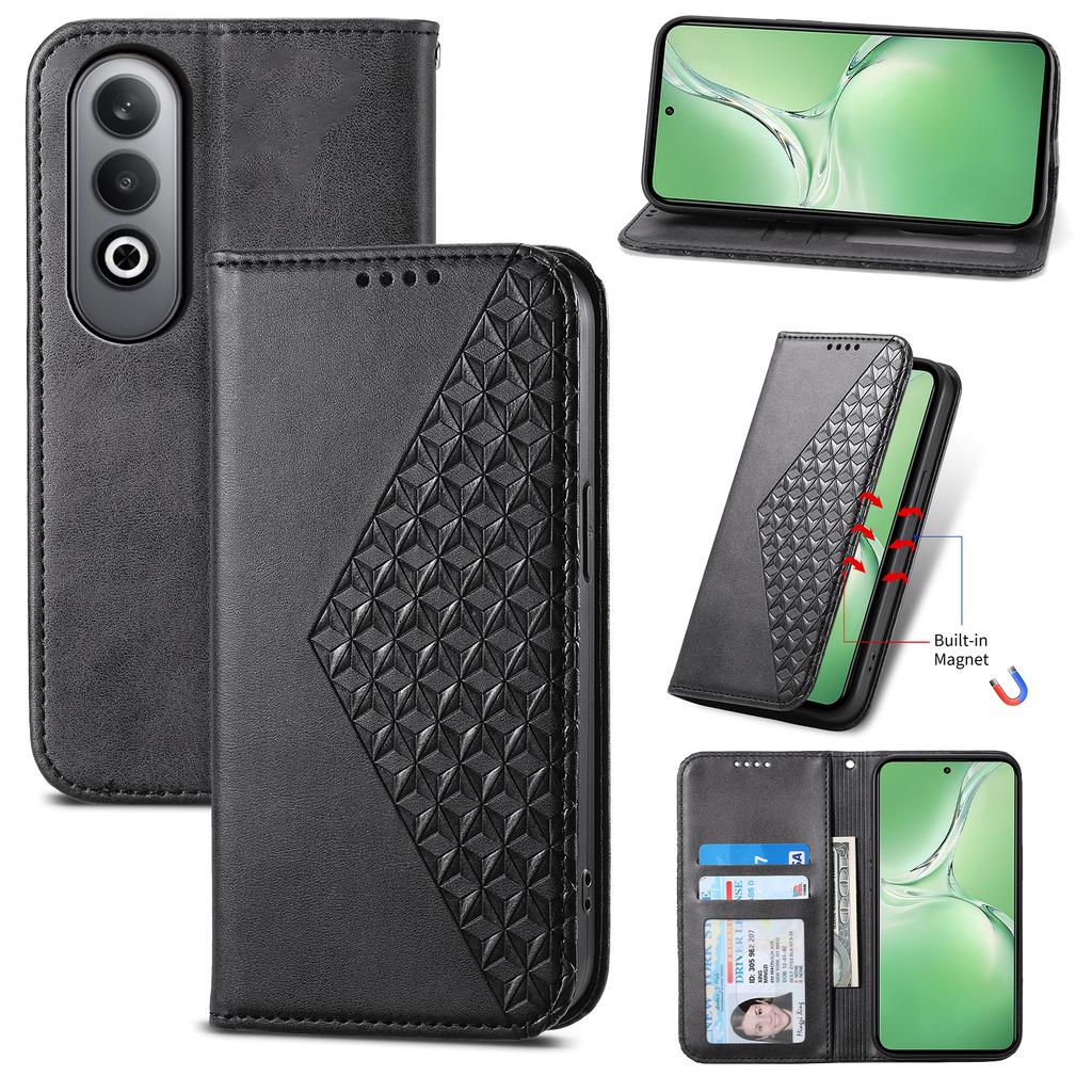 For Oppo K12/OnePlus Nord CE4 5G Case Calf Texture PU Leather Phone Cover with Wallet