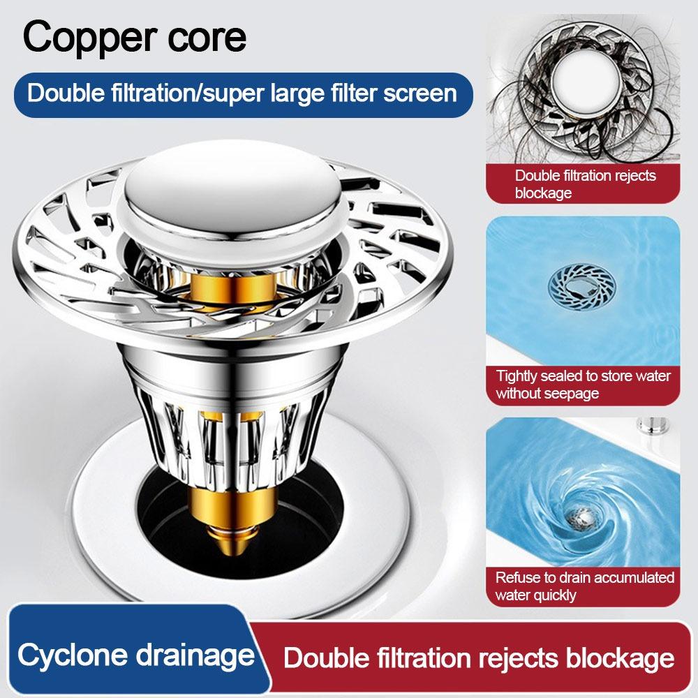 Copper Core Floor Drain Filter Mesh Anti-clog Sink Strainer  Bathroom Accessory