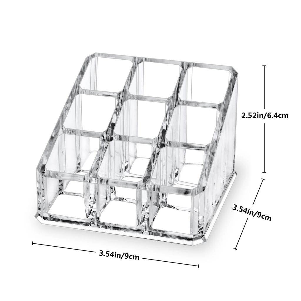 1PC 9-grid Lipstick Storage Box Desktop Transparent Lip Gloss Storage Box Display Rack Minimalist Lipstick Rack