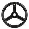 250*25mm Black Anti Slip Bakelite 3 Spoked Lathe Handwheel with Handle for Machine Tool