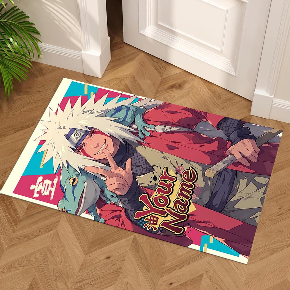 Naruto Character Personalized Text Area Rug Suitable for Outdoor Study room Living Rooms Foyer Anti-slip Rug Anime Office Decor Best for Christmas