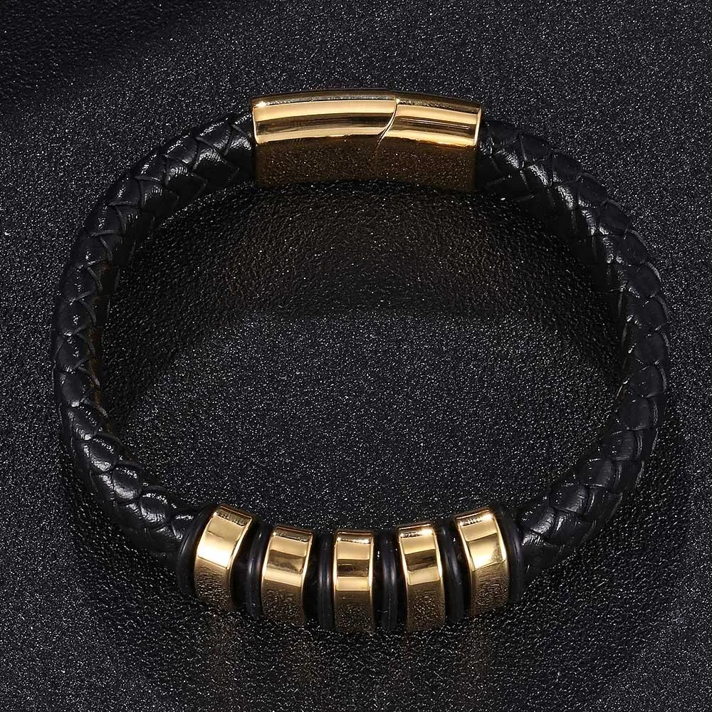 Neues handgewebtes Lederarmband im Punk-Stil für Herren, Modearmband, lässiger Schmuck, Geschenk